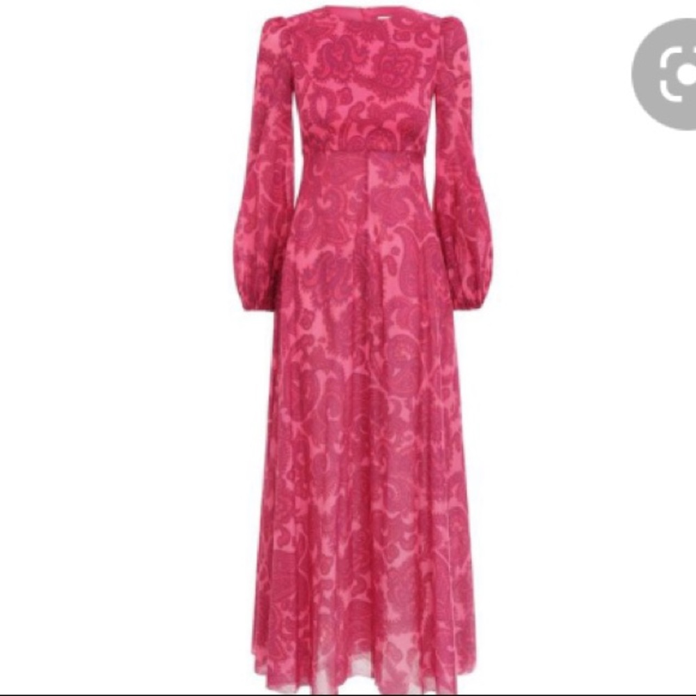 Zimmermann Pink Edie High Neck Dress